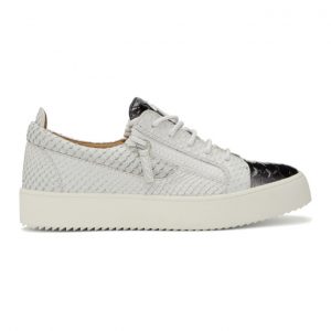 Giuseppe Zanotti White and Black Altman May London Sneakers (RU00043-86789)