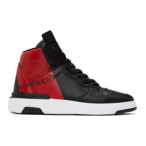 Givenchy Black and Red Wing High Top Sneakers (BH003ZH0RE)