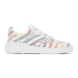 Givenchy White Chain Rainbow Wing Low Sneakers (BH002KH0QL)