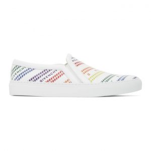 Givenchy White Rainbow Chain Urban Slip-On Sneakers (BH200MH0QL)
