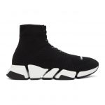 Balenciaga Black and White Speed 2.0 Lace-Up Sneakers (617258-W1702-1015)
