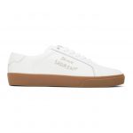 Saint Laurent White and Brown Court Classic Sneakers (610649 00N00)