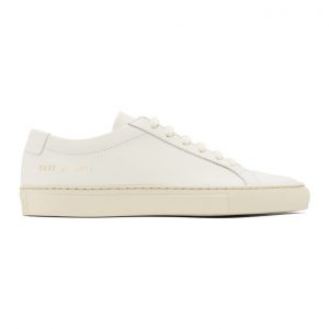 Common Projects Off-White Saffiano Contrast Achilles Low Sneakers (6037)