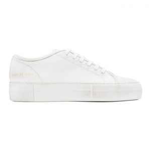 Common Projects White Tournament Low Super Sneakers (4137)