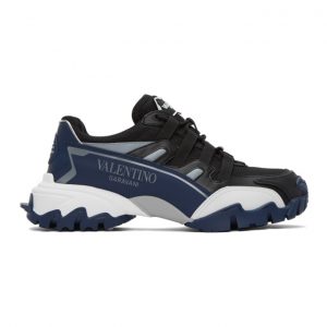 Valentino Black and Navy Valentino Garavani Climber Sneakers (UY2S0C20DRZ)