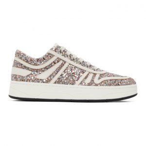 Jimmy Choo Multicolor Leather Glitter Hawaii Sneakers (HAWAII/F YFL)