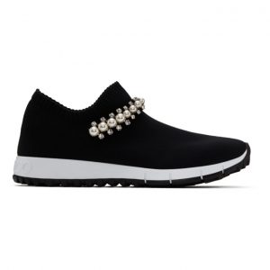 Jimmy Choo Black Crystal and Pearl Verona Sneakers (VERONA YAK)