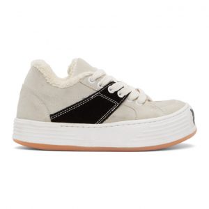 Palm Angels Off-White Suede Snow Low Top Sneakers (PWIA034F20LEA0010110)