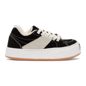 Palm Angels Black Suede Snow Low Top Sneakers (PWIA034F20LEA0011001)