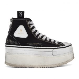 R13 Black Platform High-Top Sneakers (R13S0070-001)
