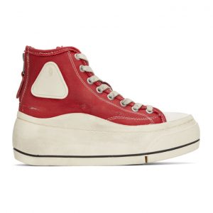 R13 Red Distressed High-Top Sneakers (R13S5029-003)