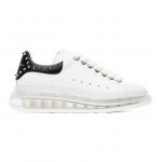 Alexander McQueen White and Black Studded Clear Sole Oversized Sneakers (650814 WHZ4X)