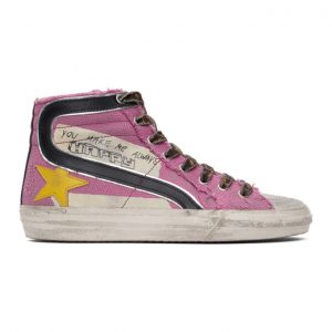 Golden Goose Pink Canvas Classic Slide Sneakers (F00115.F001259.25553)
