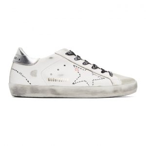 Golden Goose White and Silver Superstar Sneakers (F00101.F000127.10212)