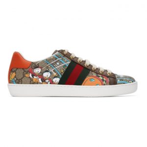 Gucci Brown Disney Edition Donald Duck GG Ace Sneakers (647950 2M110)