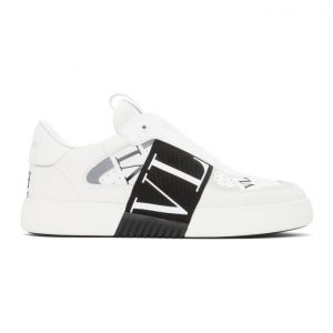 Valentino White and Black Valentino Garavani VL7N Low-Top Sneakers (VY2S0E02WRQ)