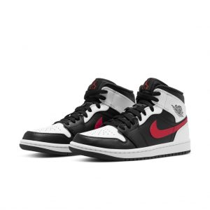 Jordan 1 Mid Black Chile Red White