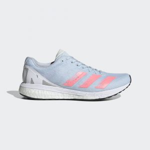 adidas Adizero Boston 8 Schuh Sky Tint / Light Flash Red / Cloud White (EG1171)