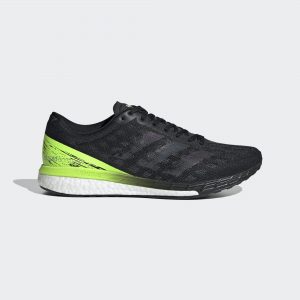 adidas Adizero Boston 9 Laufschuh Core Black / Core Black / Signal Green (EG4657)