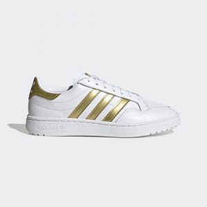 adidas Team Court Schuh Cloud White / Gold Metallic / Cloud White (EF6058)