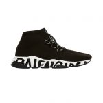 Balenciaga Speed Lace Up Graffiti Black White
