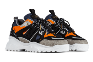Mason Garments Genova II Nubuck / Leather – Black / Orange Schwarz (SS21-35-17A)