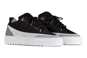 Mason Garments Firenze Mesh / Suede – Black / White Schwarz (SS21-10A)