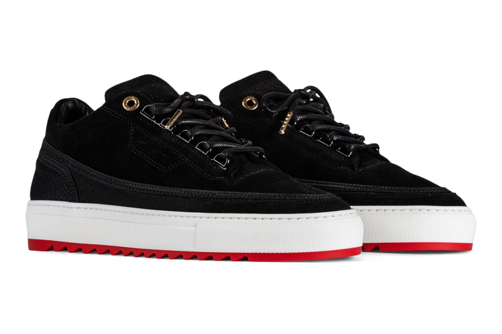 Mason Garments Firenze Mesh / Suede – Black / Red Schwarz (SS21-20A)