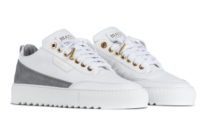Mason Garments Torino Leather / Nubuck – White / Grey Weiß (SS21-32O)
