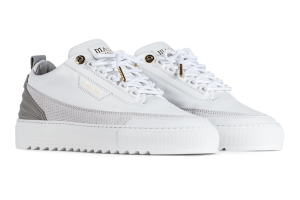 Mason Garments Firenze Mesh / Leather – White / Grey Weiß (SS21-11B)