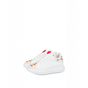 Moschino Sneakers Aus Kalbsleder Mit Nieten Und Herzen (POLJA15224G1CIA0100)