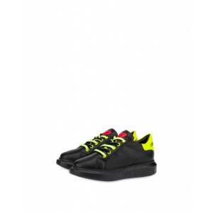 Moschino Sneakers Aus Kalbsleder Mit Zweifarbigen Schnürsenkeln (POLJA15284G1CIA400A)