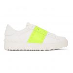 Valentino White and Green Valentino Garavani Untitled Rockstud Open Sneakers (TW2S0A01UTU)