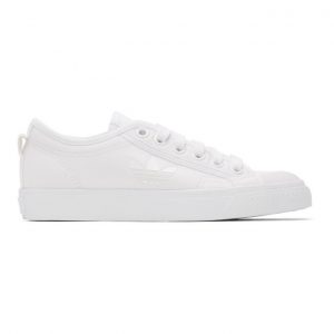 adidas Originals White Nizza Trefoil Sneakers (EF1879)