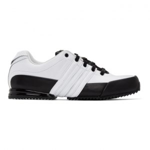 Y-3 White and Black Leather Sprint Sneakers (FY1536 FTW-29-D2)