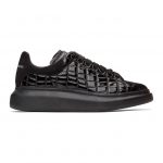 Alexander McQueen Black Croc Oversized Sneakers (625173W4MU1)