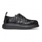 Alexander McQueen Black Croc Hybrid Brogues (625189W4MU0)