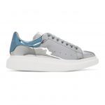 Alexander McQueen Silver and Blue Oversized Sneakers (625171W4K74)