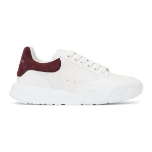 Alexander McQueen White and Purple Court Trainer Sneakers (634619 WHZ95)