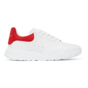 Alexander McQueen White and Red Court Trainer Sneakers (634619 WHZ96)
