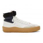 Chloe White and Navy Franckie High-Top Sneakers (CHC20W39242)