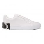 Moschino White Leather Logo Sneakers (MA15402G0B MF0)