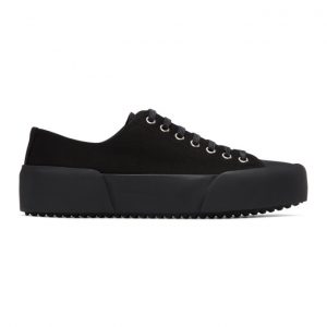 Jil Sander Black Canvas Sneakers (JI35545B_13173)