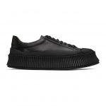 Jil Sander Black Leather Platform Sneakers (JI32535A_12280)