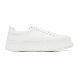 Jil Sander White Leather Platform Sneakers (JI32535A_12281)