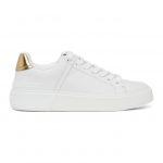 Balmain White and Gold B-Court Sneakers (VN1C580LAML)