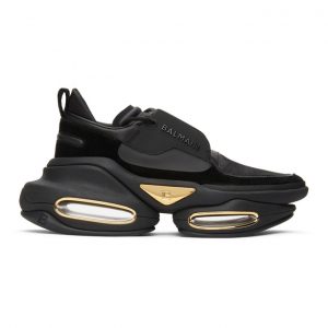 Balmain Black Suede B-Bold Sneakers (VN1C496LSLD)