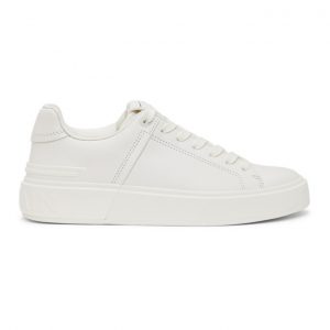 Balmain White B-Court Sneakers (VM1C244LSMM)