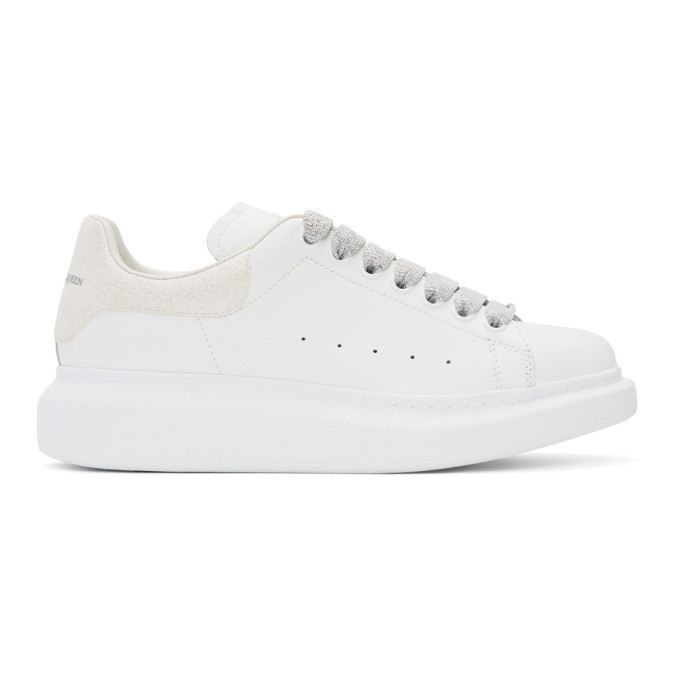 Alexander McQueen SSENSE Exclusive White and Silver Oversized Sneakers (558945WHXM6)