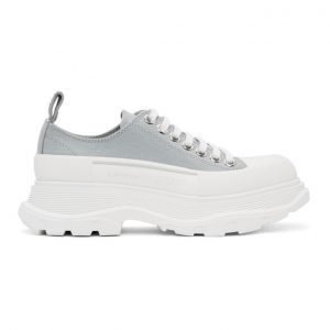 Alexander McQueen SSENSE Exclusive Grey Tread Slick Platform Low Sneakers (611705 W4MV2)